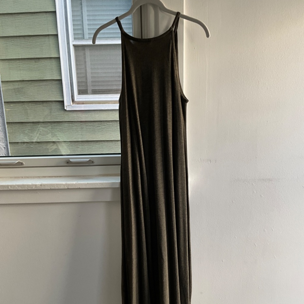 Madewell Knit Cami Midi Dress in Dried Olive Size Small - Picture 8 of 8